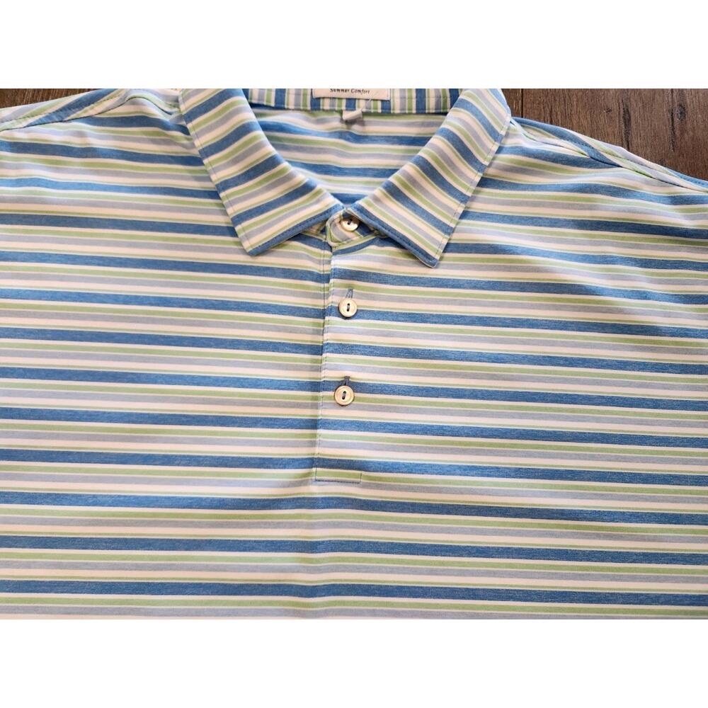 Peter Millar Clifton Stripe Performance Golf Polo Men's Size XL Summer Comfort